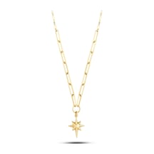 Debora Jewelry 14 Ayar Altın Ataç Zincirli Kutup Yıldızı Kolye