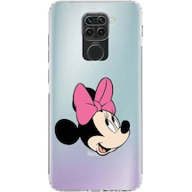 Xiaomi Redmi Note 9 Kamera Korumalı Kapak Minnie Mouse Tasarımlı Şeffaf Kılıf Şeffaf