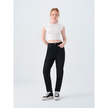 Mom Slim Fit Kadın Pantolon Lacivert
