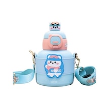 Sweet Ruı Karikatür Omuz Çantası Termal Su Şişesi 520ml Zr574e MAvi