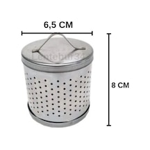 Demlik İçi Silindir Paslanmaz Çay Süzgeci - Metal Kapaklı Çay Filtresi - Pratik Çay Demleme Metal Diğer