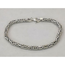 Omar Silver Kral 4Mm Oval Oksitli Bileklik 19,47Gr