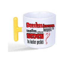 Benim Kocam Kargoyla Mı Teslim Edilecek Baskılı Sarı Kulplu T Kupa