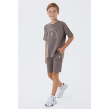 U.S. Polo Assn. U.s. Polo Assn Erkek Çocuk 2 Li Bermuda T-şhirt Takım Koyu Vizon-2313 Vizon