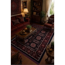 Kırmızı Afgan Tarzı Altı Kaymaz Yıkanabilir Şönil Kilim & Halı Sdf023 Renkli