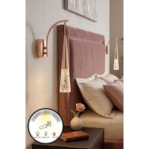 Luxury Sarkıt Cam Led Aplik 3 Renk Modlu Elektrikli Pilli Değildir Salon Yatak Odası Dekoratif Aydınlatma Sarı