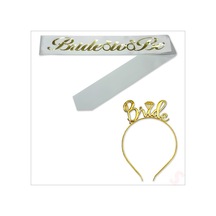 Bride To Be Kuşak Ve Bride Metal Taç Seti - Altın