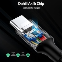 Ugreen Usb-c 100w 5a Qc Pd Örgülü Hızlı Şarj Kablosu, 3 Metre, Siyah -