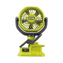 Ryobı Rcf18-0 18 V Akülü Klipsli Vantilatör Kompakt Ve Taşınabilir Akülü Vantilatör, Kauçuk Sabitleme Kelepçe