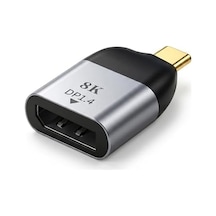 Type-c To Displayport 1.4 Çevirici Mini Adaptör - 8k'ya Kadar Destek - Usb-c'den Dp Görüntü Dönüştürücü - Alüminyum Gövde - Laptop Tablet Telefon Uyumlu - Tak Çalıştır