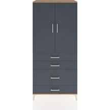 Hyperion Dolap 3 Raflı 4 Çekmeceli 2 Kapaklı 88x44x195 Çam-an... Çam