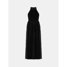 Xint Siyah Oversize Kadife Elbise 286223