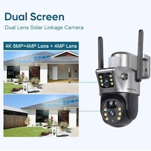 Ls Vision 4k 8mp Wifi Çift Lens Çift Ekran Pil Cctv Hareket Algılama Otomatik İzleme Güneş Kamera