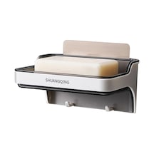 Askılı Sabunluk Duş Duvara Monte Sabunluk Banyo Küvet Drenaj Su Sabun Kutusu Sabun Beyaz