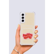 Samsung Galaxy Uyumlu S22 Kartlıklı Pozitif Enerji Desenli Kılıf