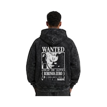 Sevbano Wanted Roronoa Zoro One Piece Baskılı Unisex Oversize Yıkamalı Pr Siyah