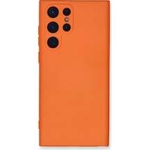 Newface Samsung Galaxy S24 Ultra Kılıf Nano İçi Kadife Silikon - Turuncu