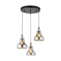 Lampaluce Cono Modern Sarkıt Salon Avizesi 3'Lü Krom 35X70Cm
