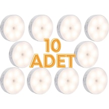Hareket Sensörlü 10 Adet Koridor Ve Merdiven İçin Şarjlı Hareket Sensörlü Led Işık Beyaz Işık Hdh75