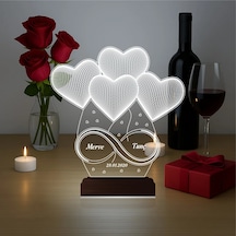 Luvivia Kalp Sevgiliye Hediye Kişiye Özel 3d Lamba - Masa Gece Lambası V34