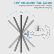 Xindoker 10w Monokristal Güneş Paneli - Ip67 Su Geçirmez, 360 Derece Dönebilir, Usb Kablolu Duvar Montajlı
