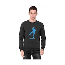 Fortnite Take The L Baskılı Füme Antrasit Erkek Sweatshirt