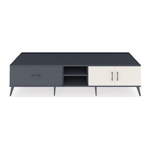 Kronos Tv Ünitesi 2 Raflı Tek Çekmeceli 2 Kapaklı 220x59x51 Antrasit-aytaşı/antrasit Aytası/antrasıt - Antrasıt