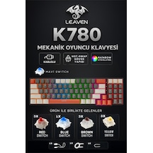 K780 Kompakt Mekanik Oyuncu Klavyesi-hot Swap-78 Tuş-switch li