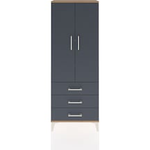 Arges Dolap 4 Raflı 3 Çekmeceli 2 Kapaklı 60x30x163 Çam-antrasit Çam