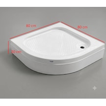Genel Markalar - Pasific Oval Monoblok Panelli Duş Teknesi 80x80 Cm Beyaz Oplo0005-