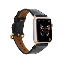Bouletta Watch Uyumlu Deri Kordon 38-40-41Mm Roma Rst1 Siya