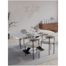 Avvio Piero 80x130 Açılır Yemek Masası Mutfak Masası 4 Kişilik Masa Sandalye Takımı Akça Modelavvio246