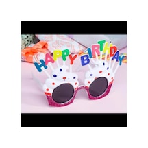 Herşeytrend Happy Birthday Beyaz Fuşya Parti Gözlüğü