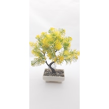 Dekoratif Sarı yapraklı minyatür eva Yapay ağaç model 34