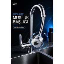 Ymv Turbo Flex Musluk Başlığı 360 Derece Döner Hareketli Musluk Aparatı 2 Fonksiyonlu Su Tasarruflu Lavabo Ucu Uzun