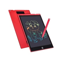 12 Inc Renkli Lcd Grafik Dijital Kalemli Çizim Tableti Yazı Tahta Not Yazma Eğitim Tableti Kırmızı