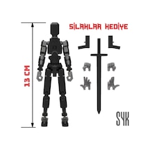 Robot 13 Dummy Siyah Gri Tüm Eklemleri Hareketli Aksiyon Figürü Oyuncak