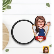 Bk Gift Kişiye Özel Kız Çocuk Karikatürlü Ahşap Bardak Altlığı-4