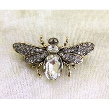 Yusufçuk Swarovski Taşlı Elmas Montür Yaka İğnesi Broş N11.60 Altın