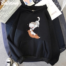 Siyah Tgcf Tilki Ve Gelincik Hoodies Tian Guan Ci Fu Kawaii Baskılı Harajuku Est Siyah