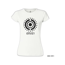 2ne1 - Logo 2 Beyaz Kadın Tshirt 001