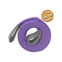 Sapan Polyester Spanzet 1 Ton 1 Metre Mor Sağlam Yük Kaldırma Taşıma İndirme Halat