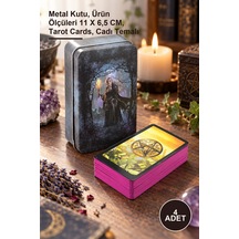 4 Adet Witches Cadı Metal Kutulu Tarot Kartı Metal Kutu, Ürün Ölçüleri 11 X 6,5 Cm, Tarot Cards, Cadı Temalı