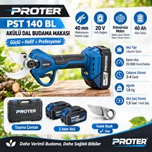 Proter Pst 140 Bl Akülü Dal Budama Makası 35mm 20v 40ah