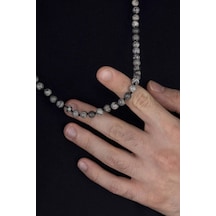 Gümüş Pazarım Yuvarlak Kesim Jasper Taşı Doğal Taş Erkek Kolye Diğer