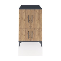Kronos Komodin 2 Raflı 4 Kapaklı 60x59x96 Antrasit-çam Antrasit