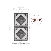 30x60 Cm Kendinden Yapışkanlı Duvar,banyo,tezgah Arası Karo Desen-48 Adet 1009-48