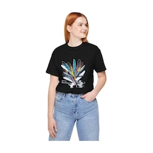 Hazego Unisex Bisiklet Yaka Baskılı T-shirt - Siyah Siyah