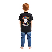 Paybuy Çocuk Tişört Anime Kedi Karakteri Şapka Sneaker Dinamik Baskı Rah Siyah