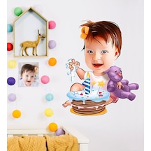 Kişiye Özel Bebek Doğum Günü Karikatürlü Duvar Sticker 50X70CM N11.1728